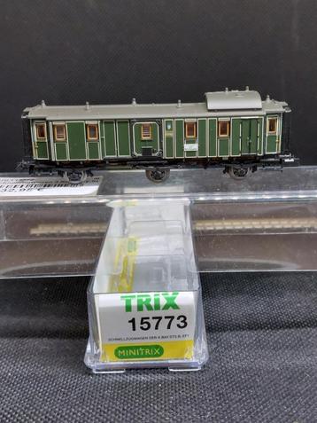 Minitrix 15773 - K.Bay.Sts.B. bagagewagen Pü (14733) beschikbaar voor biedingen