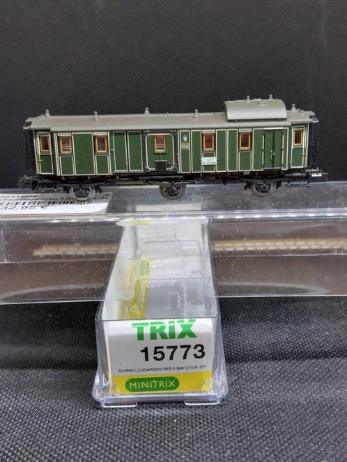 Minitrix 15773 - K.Bay.Sts.B. bagagewagen Pü (14733), Hobby en Vrije tijd, Modeltreinen | N-Spoor, Zo goed als nieuw, Wagon, Gelijkstroom