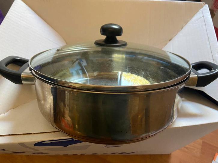 RVS Kookpan hapjespan zo goed als nieuw, Huis en Inrichting, Keuken | Potten en Pannen, Zo goed als nieuw, Rvs, Ophalen of Verzenden