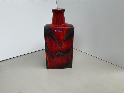 Rechthoekige vaas West- Germanië.WD-026, Huis en Inrichting, Woonaccessoires | Vazen, Gebruikt, Rood, Minder dan 50 cm, Ophalen