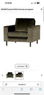 Kwarwei Woood Sara Set: Bank, Stoel & Poef, Ophalen, Gebruikt, 125 cm of meer, Stof