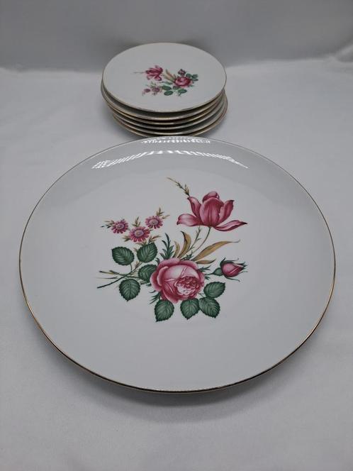 Vintage gebakstel 7-delig Arzberg, Antiek en Kunst, Antiek | Servies los, Ophalen of Verzenden