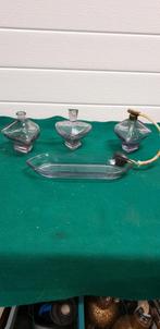 Parfumset 4 delig paars glas, Ophalen of Verzenden