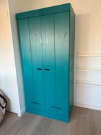 Blauwe Kast met Deuren en Planken, Ophalen, Gebruikt, 100 tot 150 cm, 150 tot 200 cm