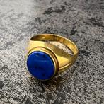 14 karaat gouden ring blauw zegelring, Sieraden, Tassen en Uiterlijk, Ringen, Ophalen of Verzenden, Nieuw, Goud, Heer