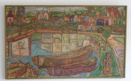 Hubert Bekman ( Verve hengelo serie ) dorpsgezicht 1948, Antiek en Kunst, Kunst | Schilderijen | Klassiek, Verzenden
