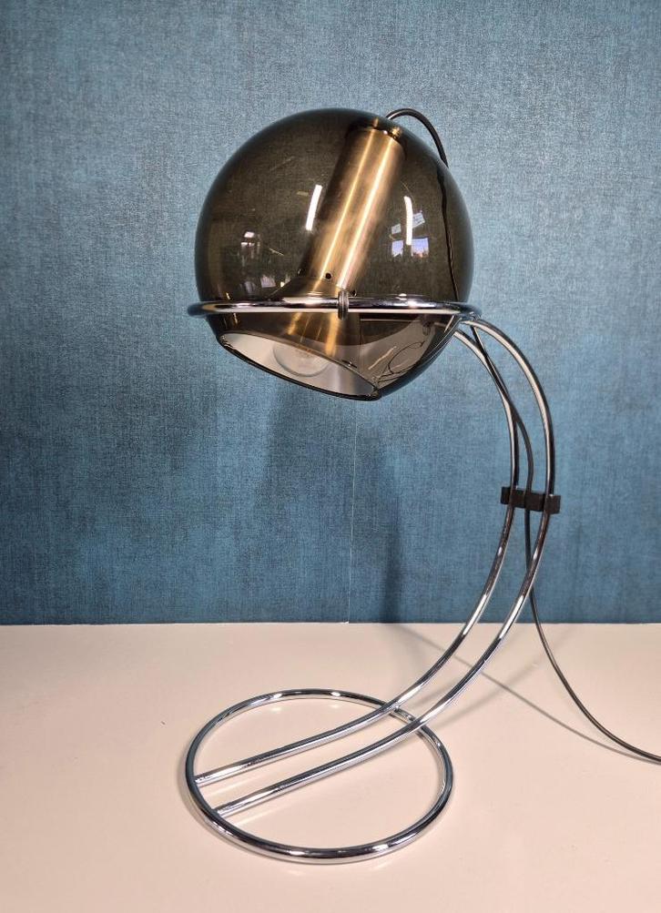 Vintage tafellamp - Raak model Tropic - Jaren 60, Huis en Inrichting, Lampen | Tafellampen, Zo goed als nieuw, 50 tot 75 cm, Glas