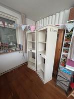 2 witte boekenkasten, Huis en Inrichting, Kasten | Boekenkasten, Ophalen, 50 tot 100 cm, Zo goed als nieuw, 150 tot 200 cm