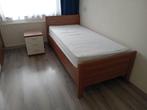 Ledikant 90x200 met elektrisch verstelbare bedbodem + matras, Ophalen, 90 cm, Eenpersoons, Bruin