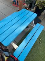 Blauwe houten picknicktafel voor kinderen, Kinderpicknicktafel, Gebruikt, Ophalen of Verzenden, Rechthoekig