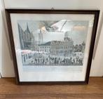 Ets Zwolle Peperbus in Brand - Ingelijst, Antiek en Kunst, Ophalen of Verzenden
