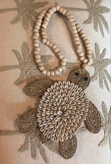 Leuke wandhanger huis woondecoratie schildpad schelpen Bali  beschikbaar voor biedingen