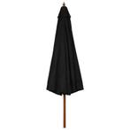 Parasol met houten paal 330 cm zwart gratis bezorgd, Tuin en Terras, Parasols, Nieuw, Ophalen of Verzenden, Stokparasol, 3 tot 4 meter