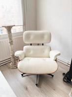 Dupe Eames leren lounge stoel retro wit, Huis en Inrichting, Zo goed als nieuw, Ophalen