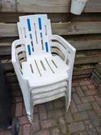 6 stevige tuinstoelen, Ophalen, Zo goed als nieuw, Plastic, Stapelbaar