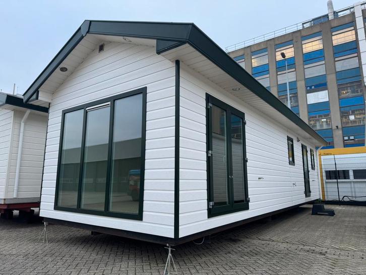 2 x TOP chalets 2 slaapkamers 11 x 370 & 12 x 460 als nieuw!, Caravans en Kamperen, Stacaravans, tot en met 4, Ophalen