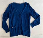 Donkerblauw lang dames vest met zakken Yessica L, Ophalen of Verzenden, Gedragen, Maat 42/44 (L), Blauw