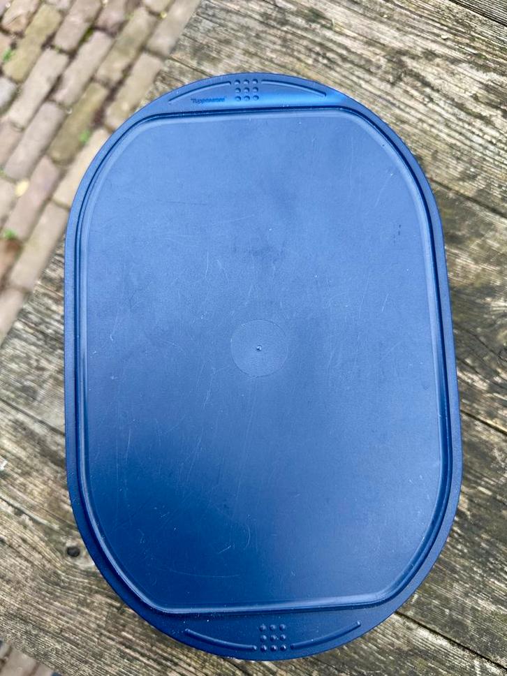 Tupperware vleeswaren opberger, Huis en Inrichting, Keuken | Tupperware, Gebruikt, Bak of Kom, Blauw, Ophalen of Verzenden