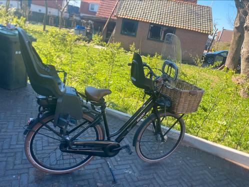 Elektrische moeder fiets van giant, zwart, Fietsen en Brommers, Fietsen | Dames | Moederfietsen, Gebruikt, Giant, 2 zitjes, Dubbele standaard