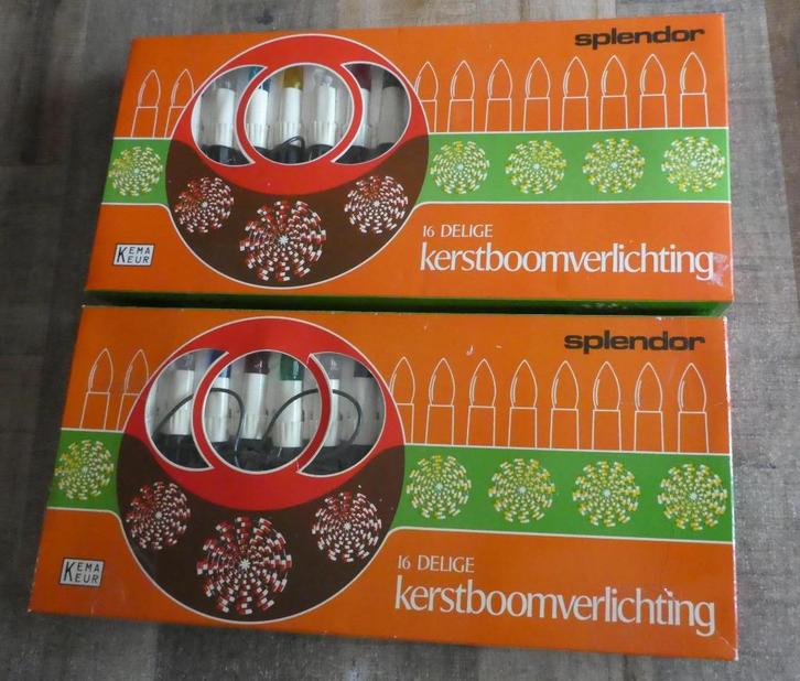 2 X vintage gekleurde kerstverlichting. Splendor., Diversen, Kerst, Zo goed als nieuw, Ophalen of Verzenden