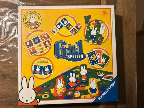 Nijntje 6 in 1 spellen, Hobby en Vrije tijd, Gezelschapsspellen | Bordspellen, Zo goed als nieuw, Een of twee spelers, Drie of vier spelers