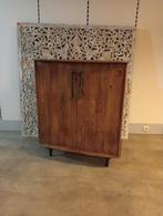 Nieuwe vintage stijl kastje gelakt mangohout drank inleg€285, Huis en Inrichting, ., Nieuw, Ophalen of Verzenden, .