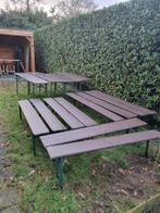 4 sets biertafels en 2 losse banken goed functionerend, Ophalen, Gebruikt, Inklapbaar, Rechthoekig
