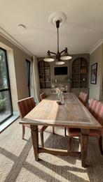 Robuuste Teakhouten Eettafel, Huis en Inrichting, Tafels | Eettafels, Ophalen, Gebruikt, 100 tot 150 cm, Teakhout
