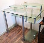 Computerbureau Glas/Metaal, Huis en Inrichting, Bureaus, Ophalen, Gebruikt, Bureau