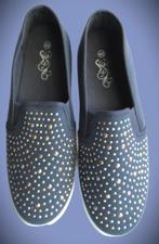 Schoenen~Dames Instap Schoenen~Blauw met glitter~maat 40 nie, Blauw, Instappers, Ophalen of Verzenden, Zo goed als nieuw