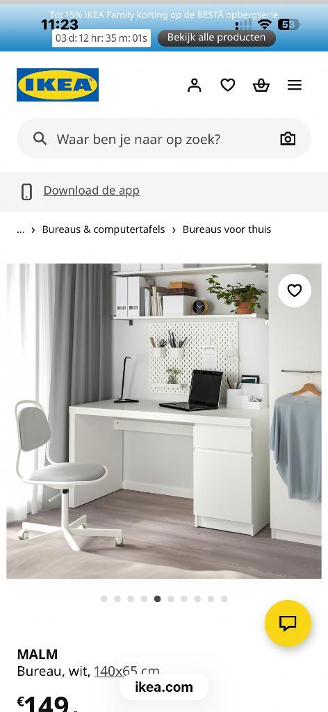 Bureau 140x65cm, Huis en Inrichting, Bureaus, Zo goed als nieuw, Bureau, Ophalen