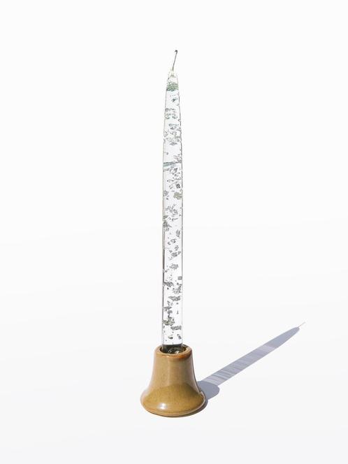 Sier kaars Lucite zilveren vlokken vintage, Huis en Inrichting, Woonaccessoires | Kandelaars en Kaarsen, Minder dan 25 cm, Verzenden