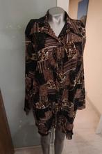 Miss Etam mooie blouse in winterkleuren bruin zwart mt 52, Bruin, Verzenden, Blouse of Tuniek, Zo goed als nieuw