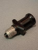 Bakeliet lamp adapter E40-E27 met stekker aansluiting., Ophalen of Verzenden, Gebruikt, E27 (groot), Overige typen