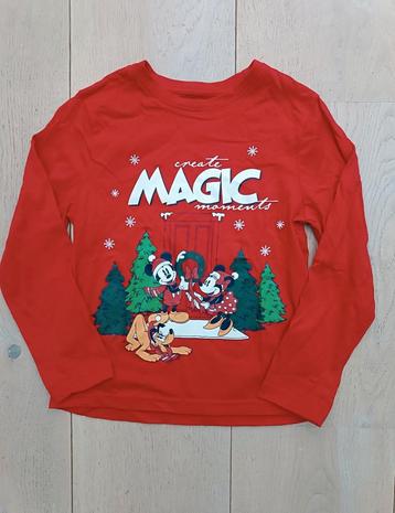 Disney Mickey Kerstshirt maat 128 (7-8jaar) beschikbaar voor biedingen