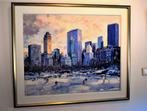 Frans Manders, New York  Central Park in de winter op paneel, Antiek en Kunst, Ophalen