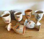 6 handmade keramische geglazuurde (wijn)bekers '70, Provence, Verzenden