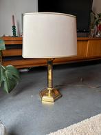 Mooie oude tafellamp, 70 cm h, 45 cm b. Goud met wiite kap., Ophalen of Verzenden, Zo goed als nieuw, 50 tot 75 cm