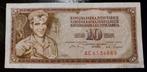 Vintage Joegoslavië 10 Dinara bankbiljet 1968, Postzegels en Munten, Bankbiljetten | Europa | Niet-Eurobiljetten, Ophalen, Joegoslavië