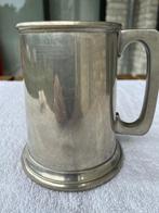 Orginele Engelse bierpul tankard van verzilverd tin, Antiek en Kunst, Antiek | Tin, Ophalen of Verzenden