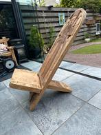 Bijzondere houten stoel - Teak houtsnijwerk design stoel.  E, Antiek en Kunst, Ophalen of Verzenden