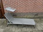 Opklapbare Tuinligstoel met Zonnescherm, Ophalen, Gebruikt, Aluminium, Inklapbaar