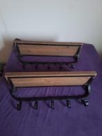 2 Wandkapstokjes met plankje - 57cm breed, Huis en Inrichting, Woonaccessoires | Kapstokken, Wandkapstok, Gebruikt, Ophalen of Verzenden