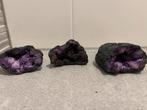 Paarse Kristalgeodes - Set van 3 Mineralen, Ophalen, Mineraal