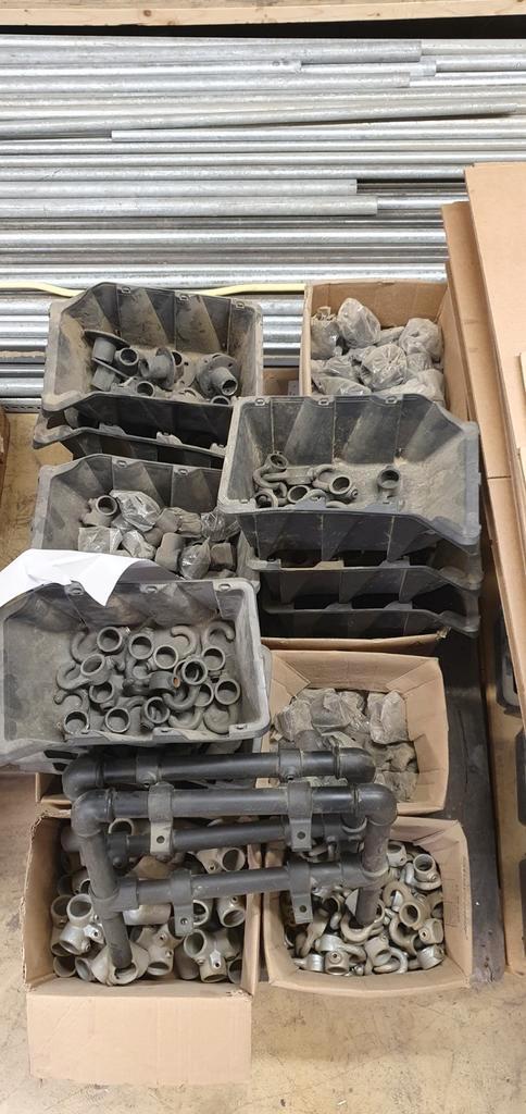 Partij Steigerbuis Koppelingen Zwart/Grijs, Doe-het-zelf en Verbouw, Steigers, Nieuw, Overige typen, Minder dan 2 meter, Ophalen