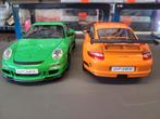 2x Porsche 997 GT3 RS Autoart green en orange. Met doos., Ophalen of Verzenden, Zo goed als nieuw, Autoart