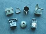 Tinnen en porseleinen miniatuurtjes voor in een poppenkast., Antiek en Kunst, Antiek | Tin, Ophalen of Verzenden