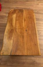 Boomstam salontafel met stalen poten/massief, Huis en Inrichting, Tafels | Salontafels, Ophalen, 100 tot 150 cm, 50 tot 100 cm