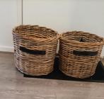 2 rotan manden, Huis en Inrichting, Woonaccessoires | Schalen en Manden, Ophalen, Zo goed als nieuw, Rond, Riet