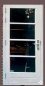 Hardhouten deur dubbelglas hr++ driepuntssluiting, Ophalen of Verzenden, 200 tot 215 cm, Glas, Buitendeur